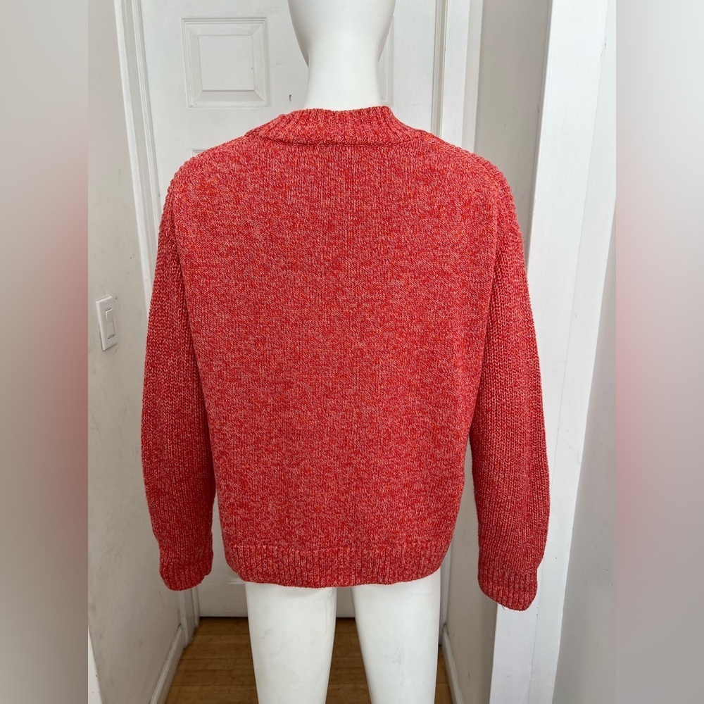 Alex Mill Women Size S Hank Ribbed Sweater Orange Cotton Linen Fisherman Preppy - Picture 5 of 10